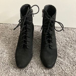 Black mid calf boots